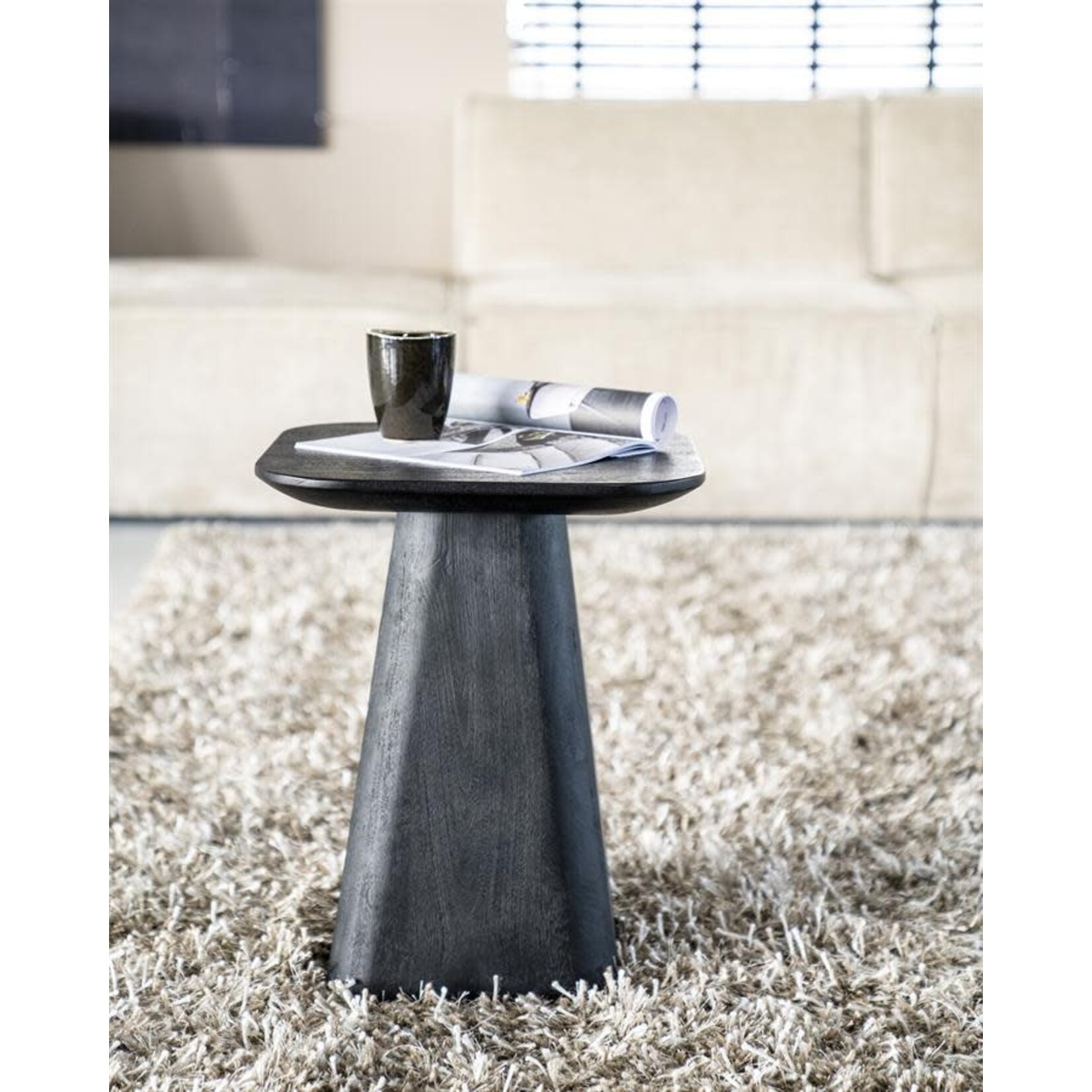 Arizona Salontisch 40x40xH49cm, Mangoholz schwarz