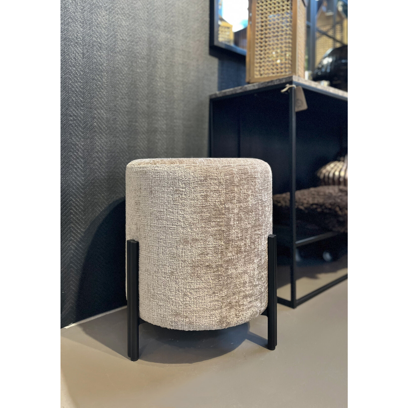 Grenada Hocker D44xH50cm Stoff: sand