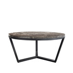 Magnolia Salontisch D80xH38cm Metall schwarz & Emperador braun
