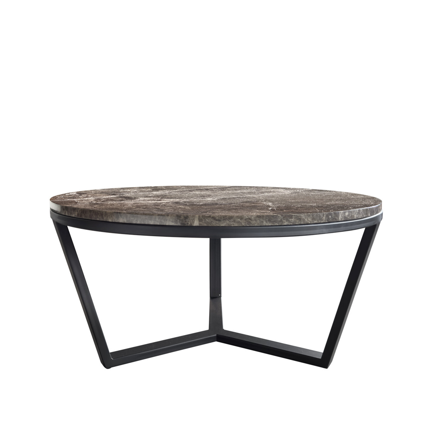 Magnolia Salontisch D80xH38cm Metall schwarz & Emperador braun