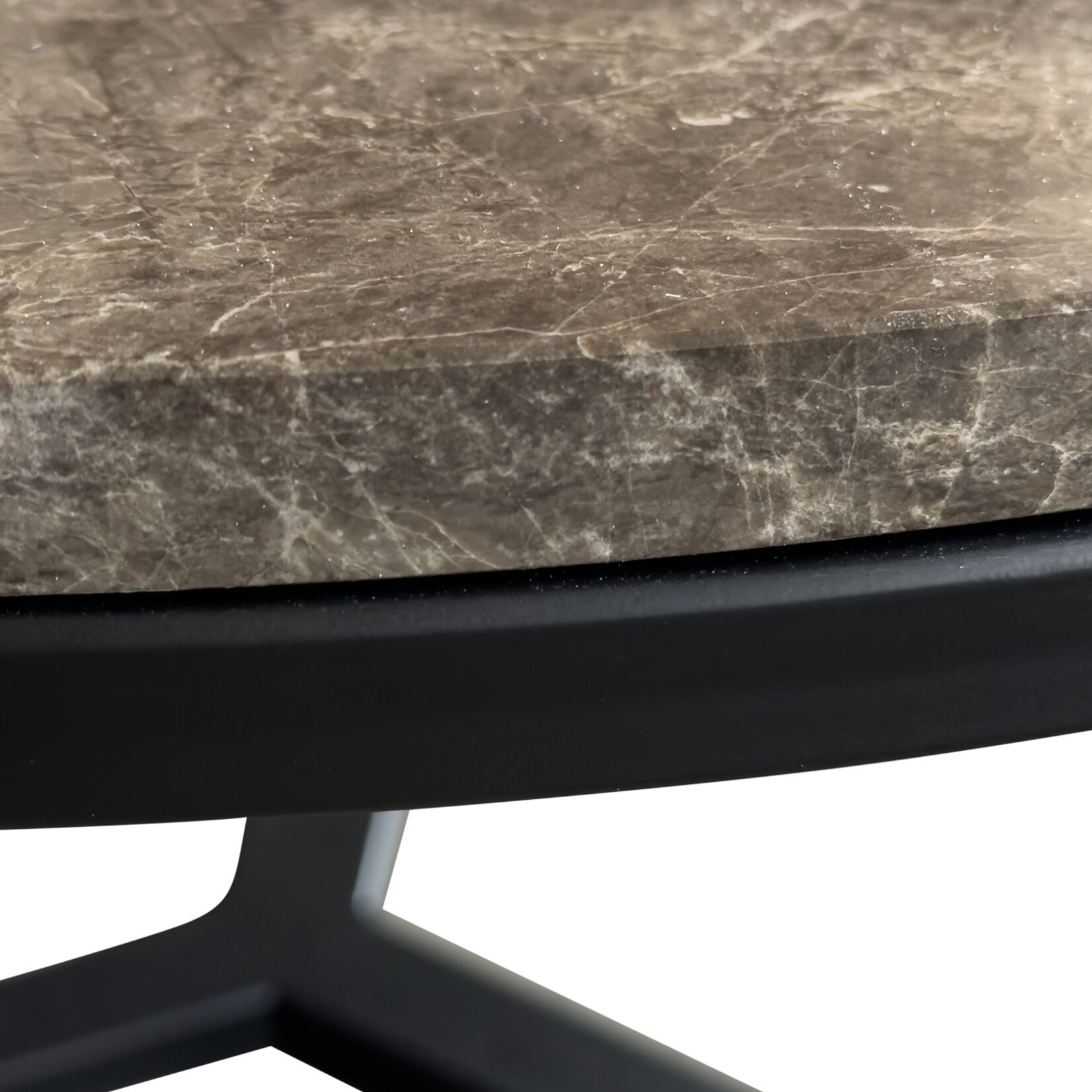 Magnolia Salontisch D80xH38cm Metall schwarz & Emperador braun