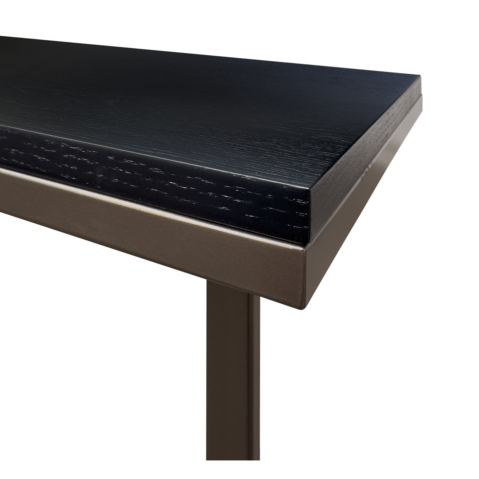 Meran Konsole B160xT40xH79cm Metall Adonic brown & Eiche furniert schwarz