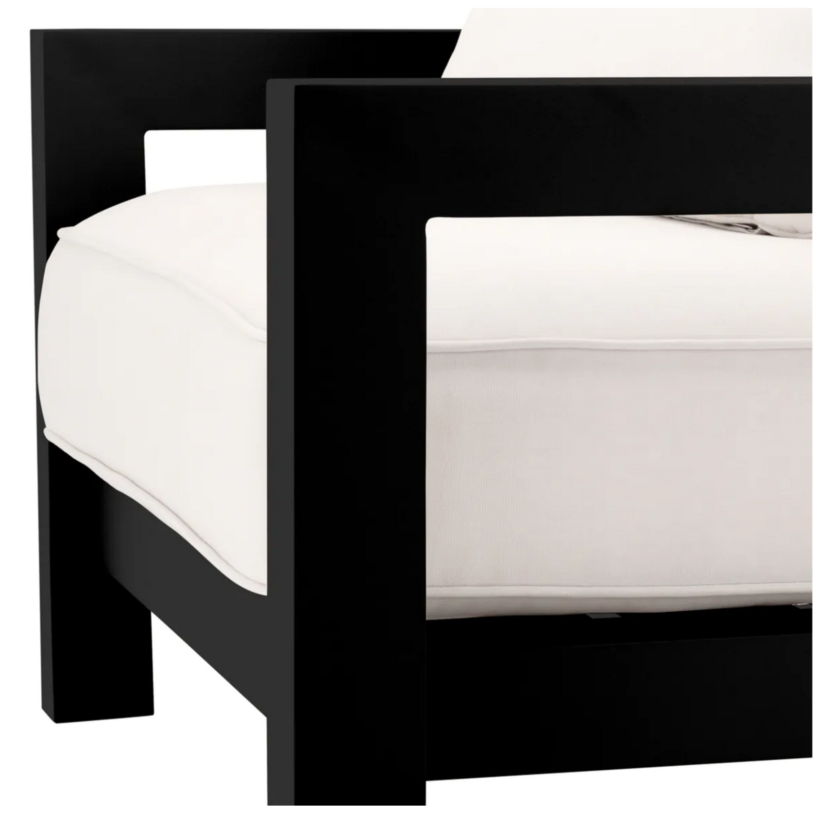 Cap-Antibes Outdoor Sessel 101x100xH72cm Aluminium pulverbeschichtet schwarz & Stoff: Sunbrella Canvas