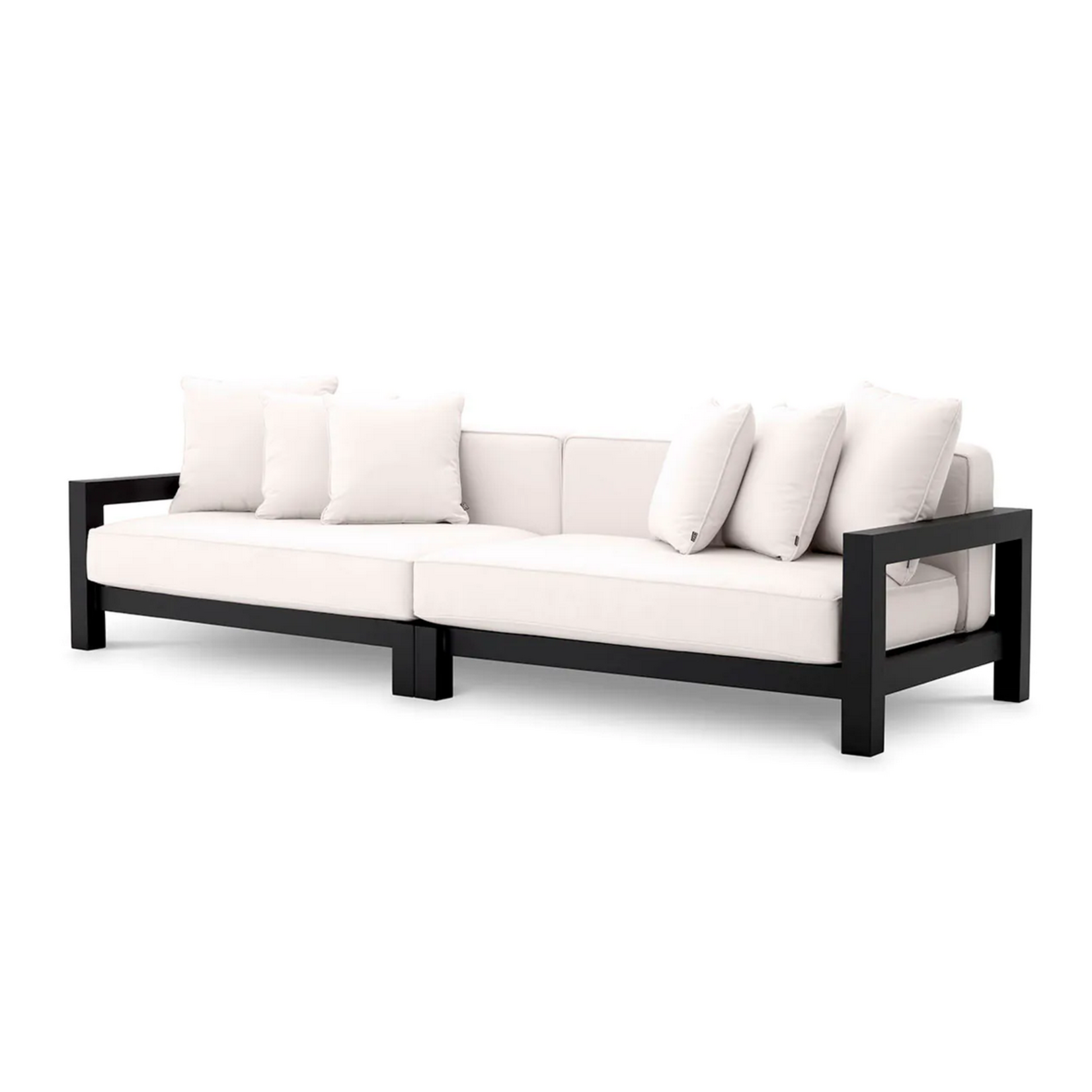 Cap-Antibes Outdoor Sofa  273.5x100H72cm, Aluminium schwarz pulverbeschichtet, Stoff: Sunbrella Canvas