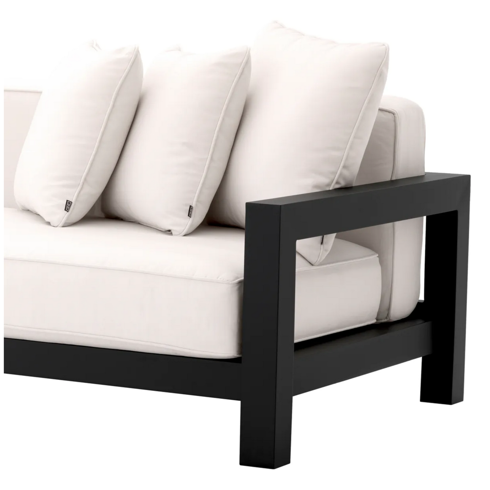 Cap-Antibes Outdoor Sofa  273.5x100H72cm, Aluminium schwarz pulverbeschichtet, Stoff: Sunbrella Canvas