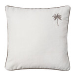Summy Kissen weiss, kleine Palme mit Keder creme, 55x55cm