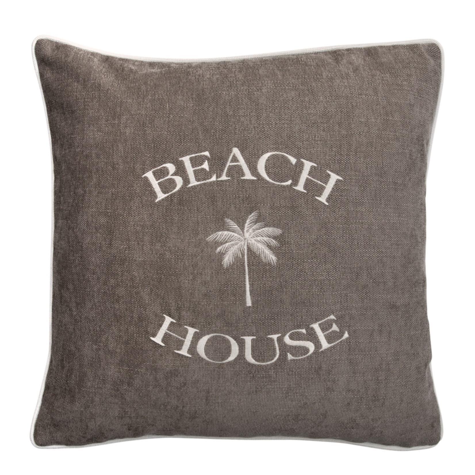 Summy Kissen Beach House Palme taupe 55x55cm