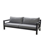 Midway Sofa 245x91xH92cm,  Alu schwarz-Kissen grau