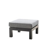 Midway Hocker 66x66xH43cm, Alu schwarz, Kissen grau