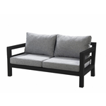Midway Sofa 174x91xH92cm, Alu schwarz, Kissen grau