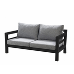 Sofa Midway 174x91xH92cm, Alu schwarz, Kissen grau