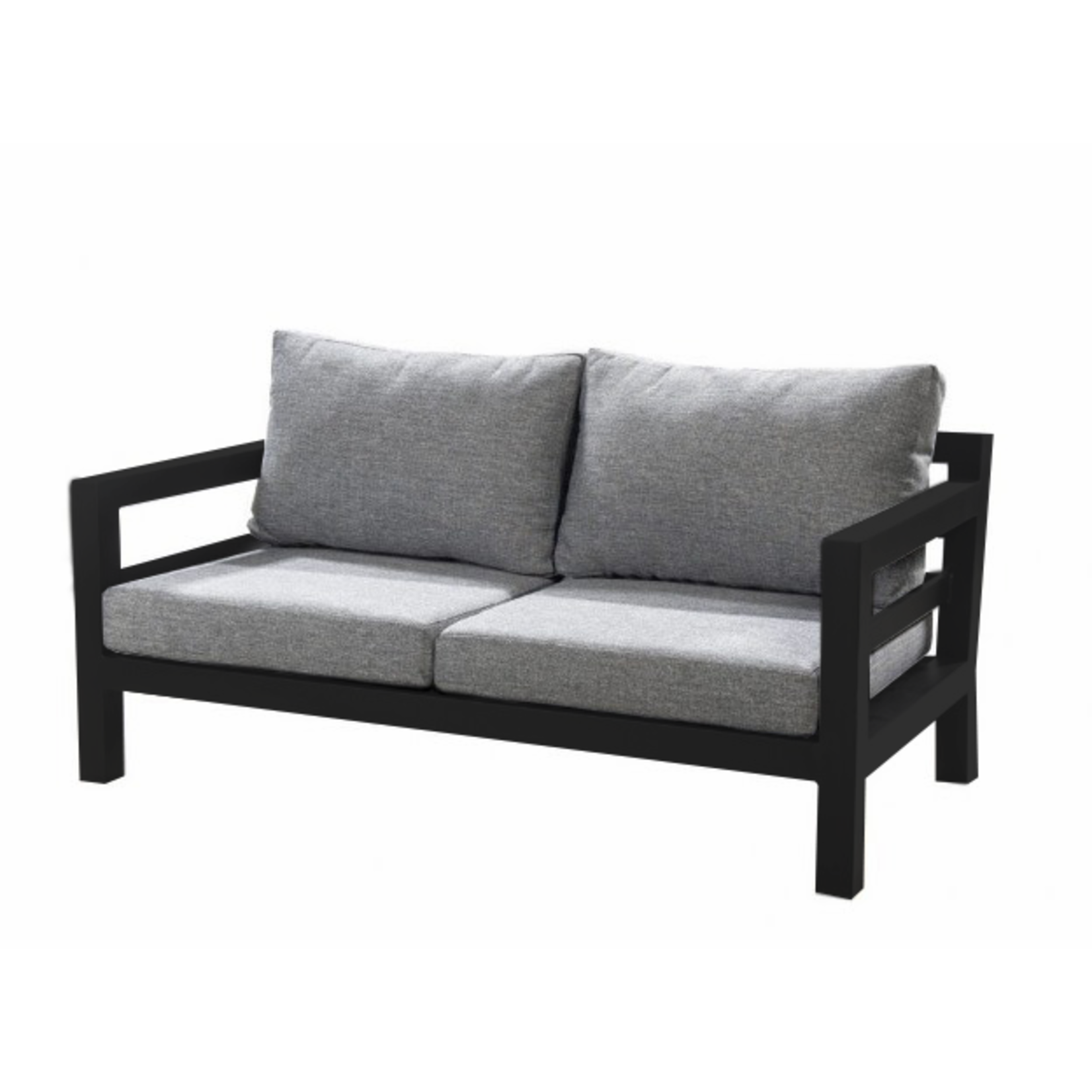 Midway Sofa 174x91xH92cm, Alu schwarz, Kissen grau
