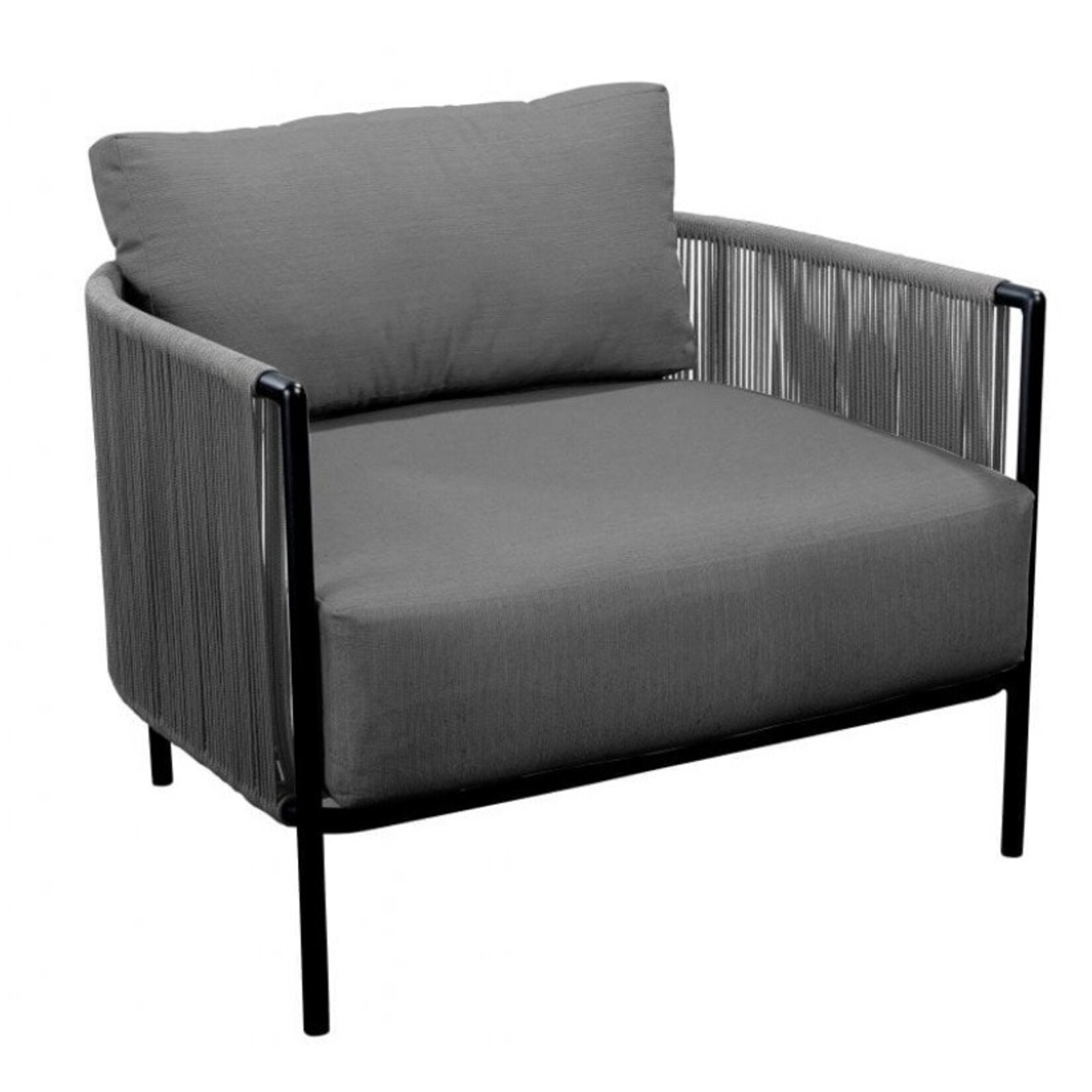 Umi Sessel 89x94xH66cm, Alu schwarz, Kissen grau