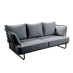 Tallin Gartensofa 207x95xH89cm, Alu schwarz, Kissen