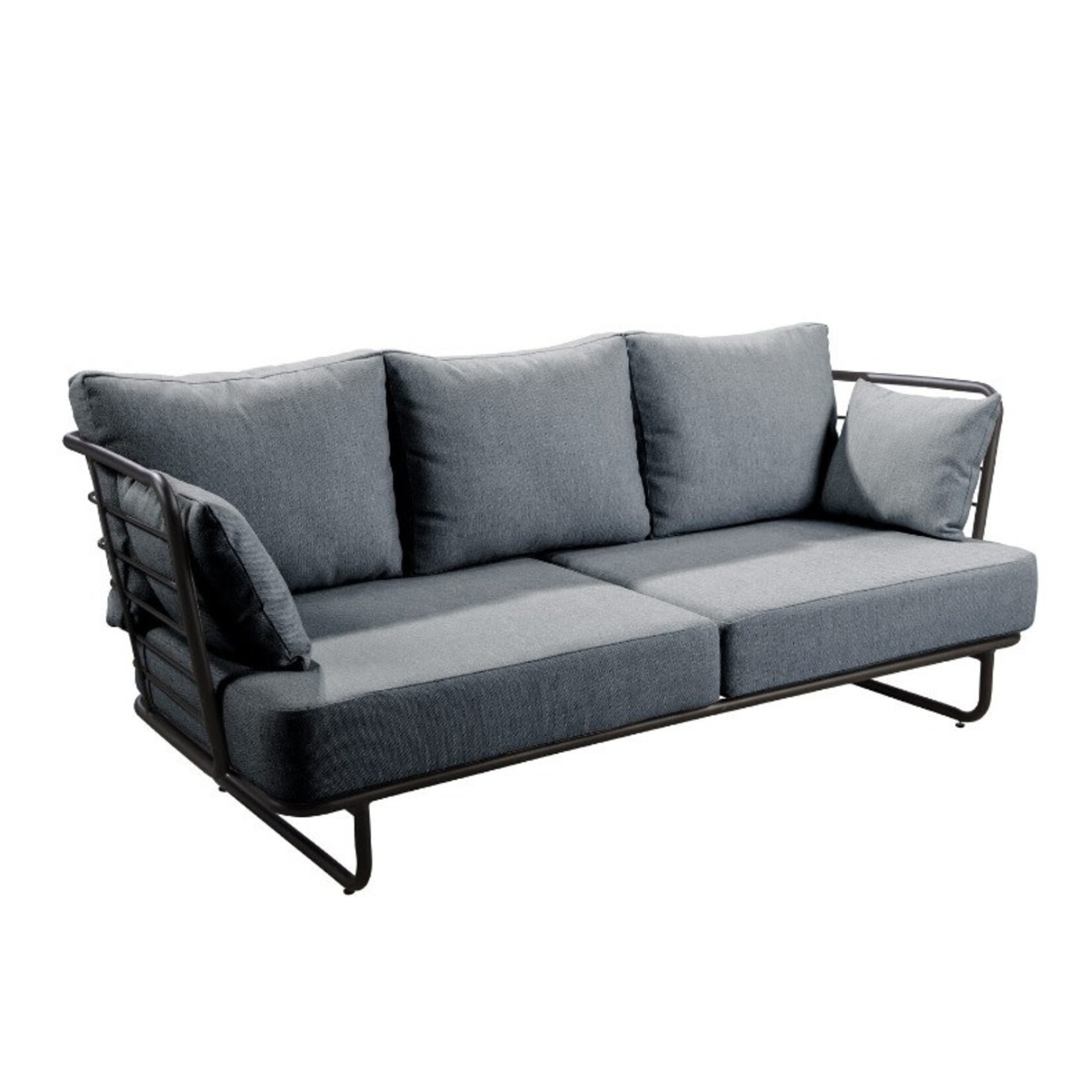Tallin Gartensofa 207x95xH89cm, Alu schwarz, Kissen
