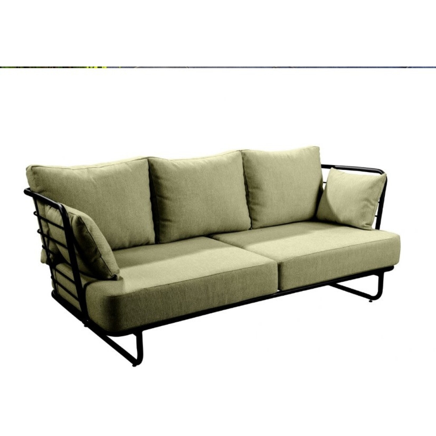 Tallin Gartensofa 207x95xH89cm, Alu schwarz, Kissen