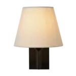 Bright Wandlampe,  Metall/weisser Leinen Lampenschirm 18x23xH20cm