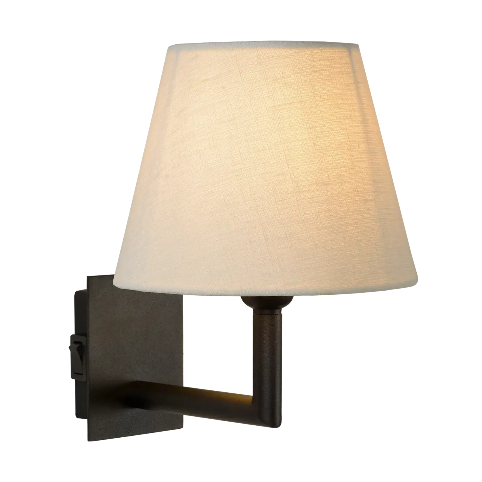 Bright Wandlampe,  Metall/weisser Leinen Lampenschirm 18x23xH20cm