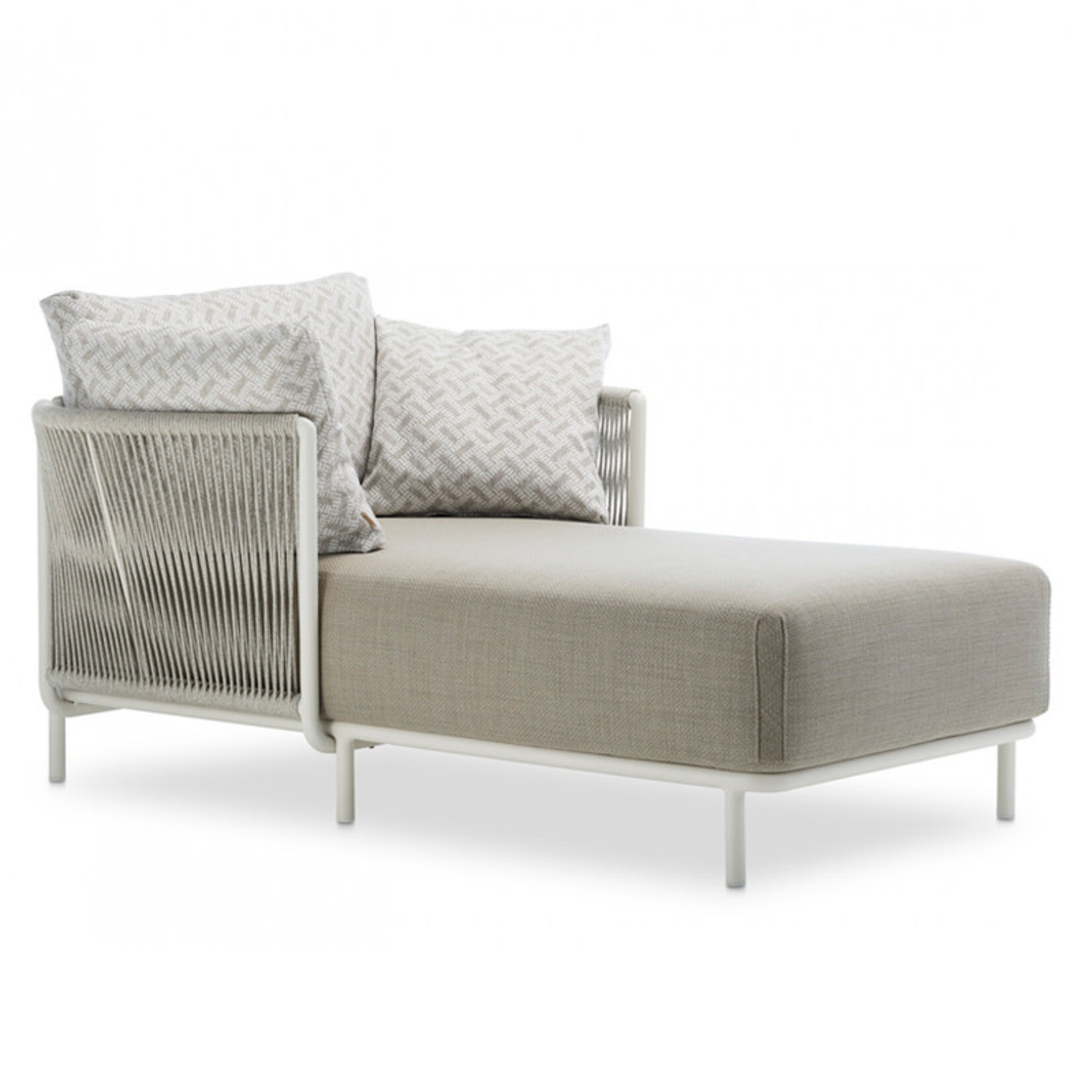 Queen Chaiselongue beige Outdoor mit Armlehne, 167x82xH68cm, exkl. Deko Kissen