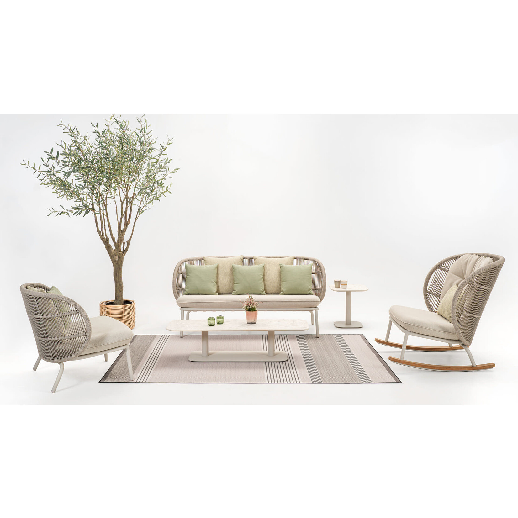 Kodo Loungesessel Cocoon, Gestell: Dune White, 100x91xH98xSH42cm