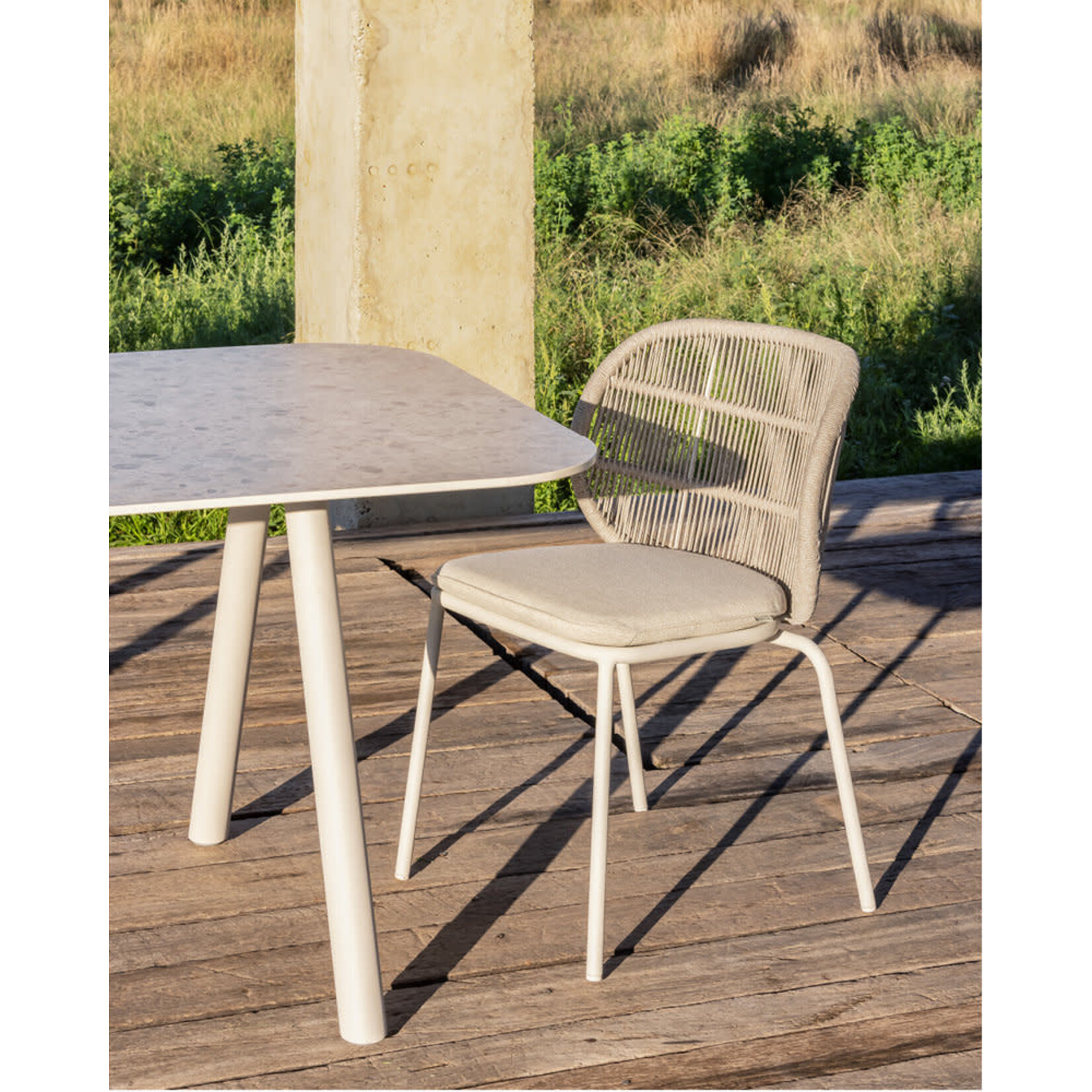 Kodo Stuhl Outdoor, Gestell: Dune White, 58x57xSH45cm