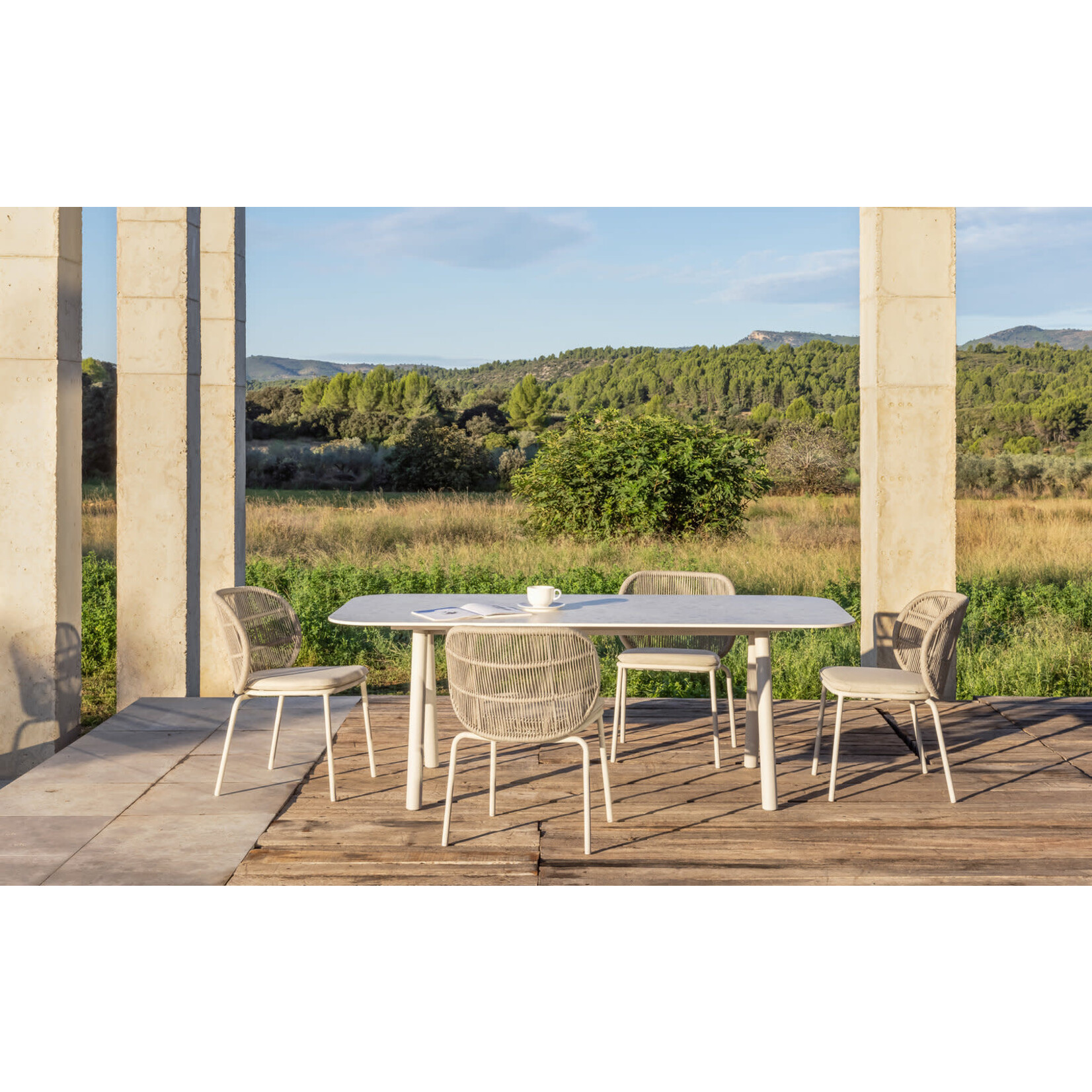 Kodo Stuhl Outdoor, Gestell: Dune White, 58x57xSH45cm