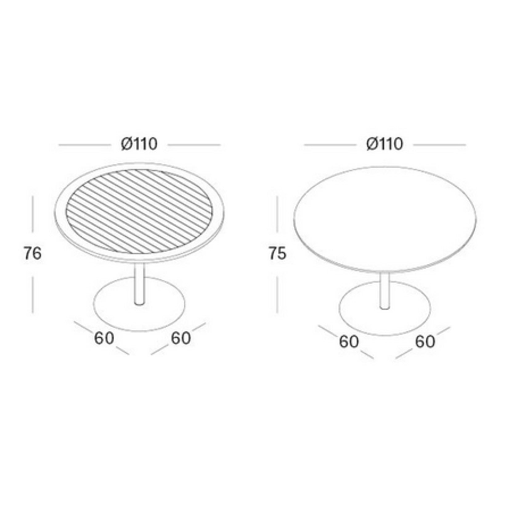 Ronda Bistrotisch Outdoor, ⌀110cm