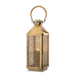 Festival Gold S Laterne 18.5x20xH67cm Rattan & Glas & brass