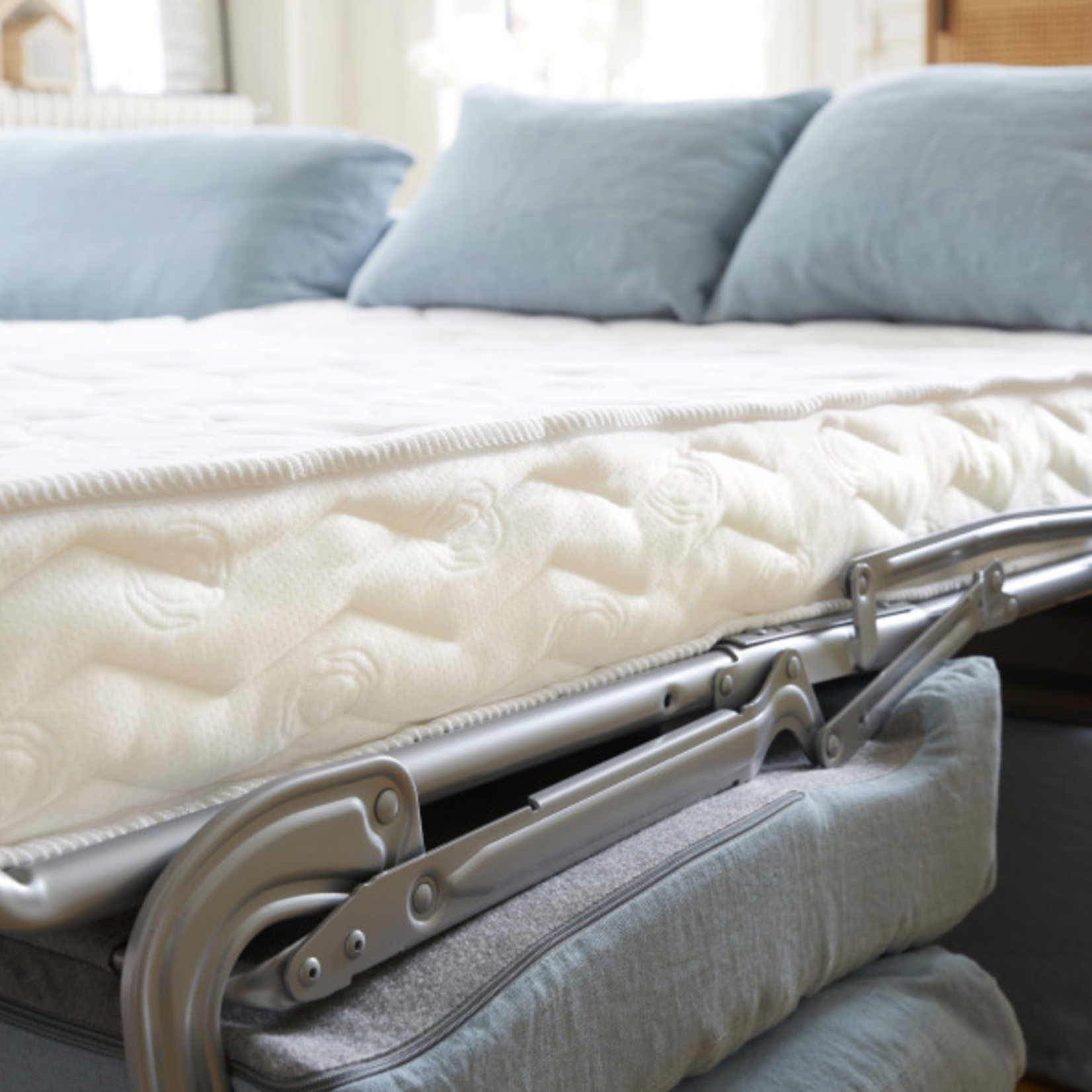 Bettsofa Byron Bay, 190x97xH96cm, Matratze 140x200xH14cm, Sweet Ecru Leinen