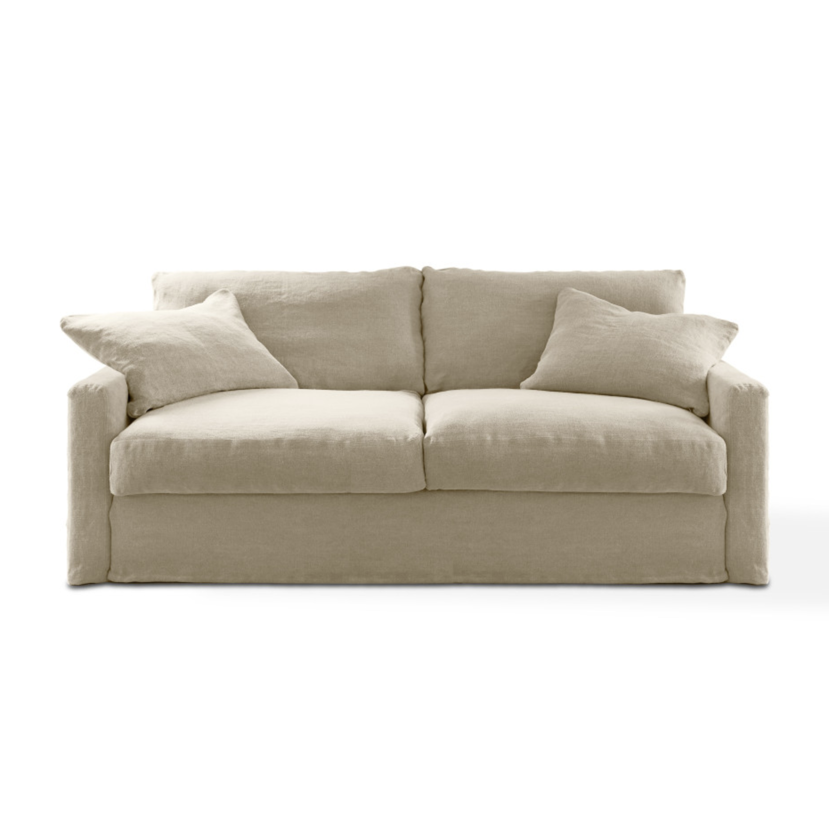 Bettsofa Byron Bay, 190x97xH96cm, Matratze 140x200xH14cm, Sweet Ecru Leinen