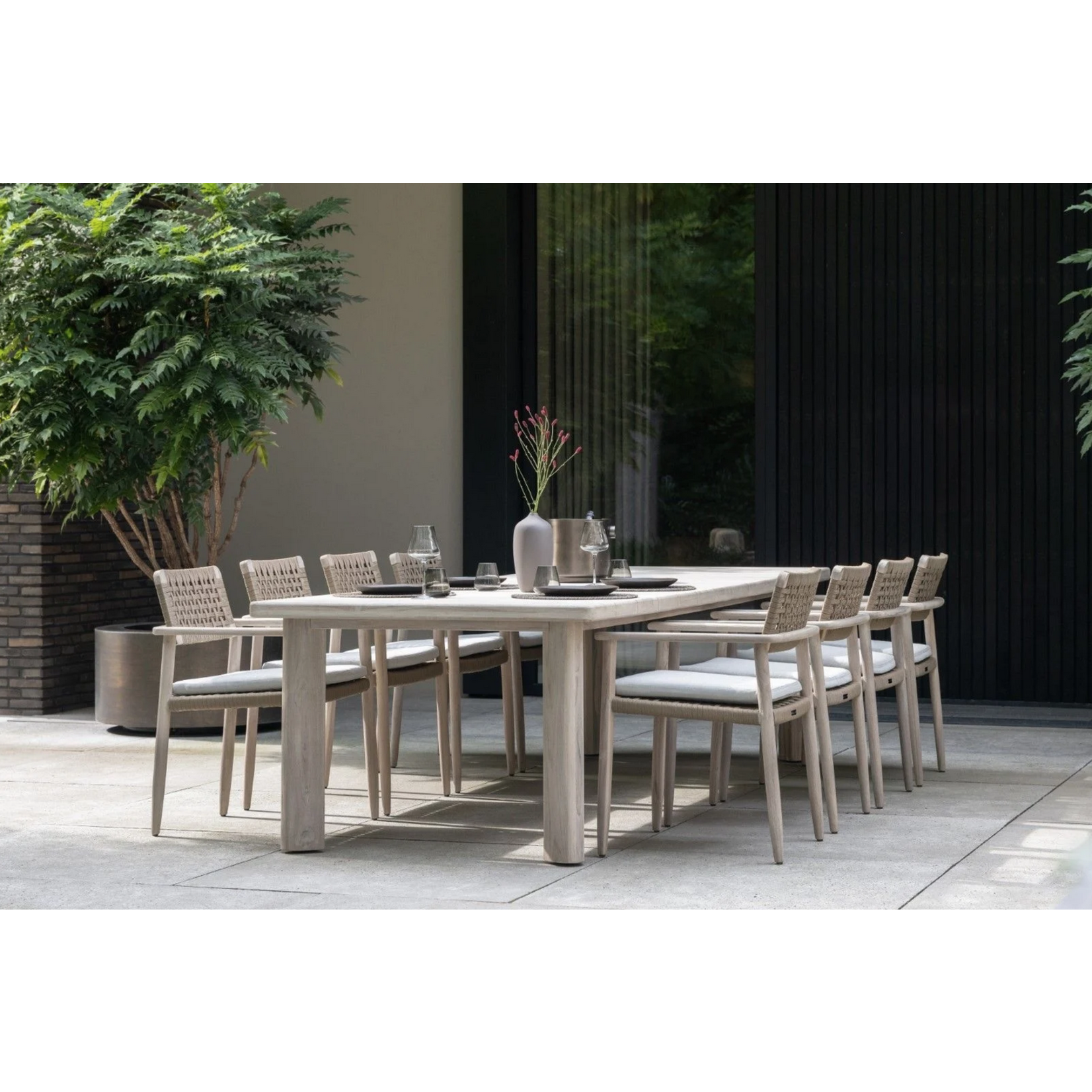 Lila Gartentisch 300x110xH76cm, aged Teak