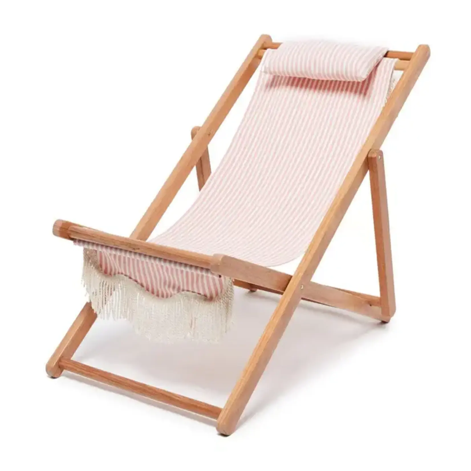 Sling Outdoor Lounge Chair, Pink/Weiss, 79cm x 59cm x 93cm