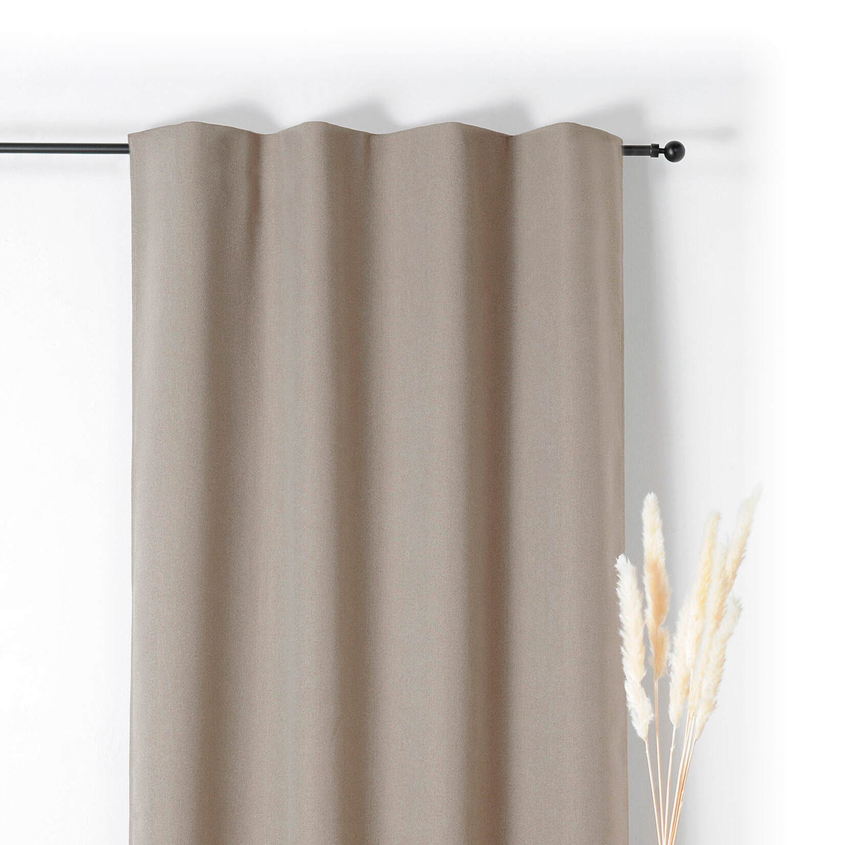 Vorhang blackout mit Maxi-Gleiter, taupe 140x240cm, 100% Polyester