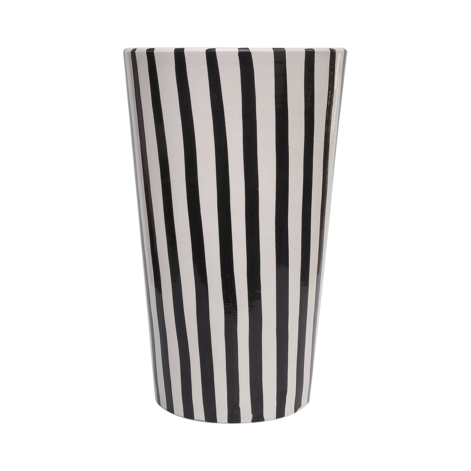 Belina Vase schwarz weiss gestreift 18x30cm