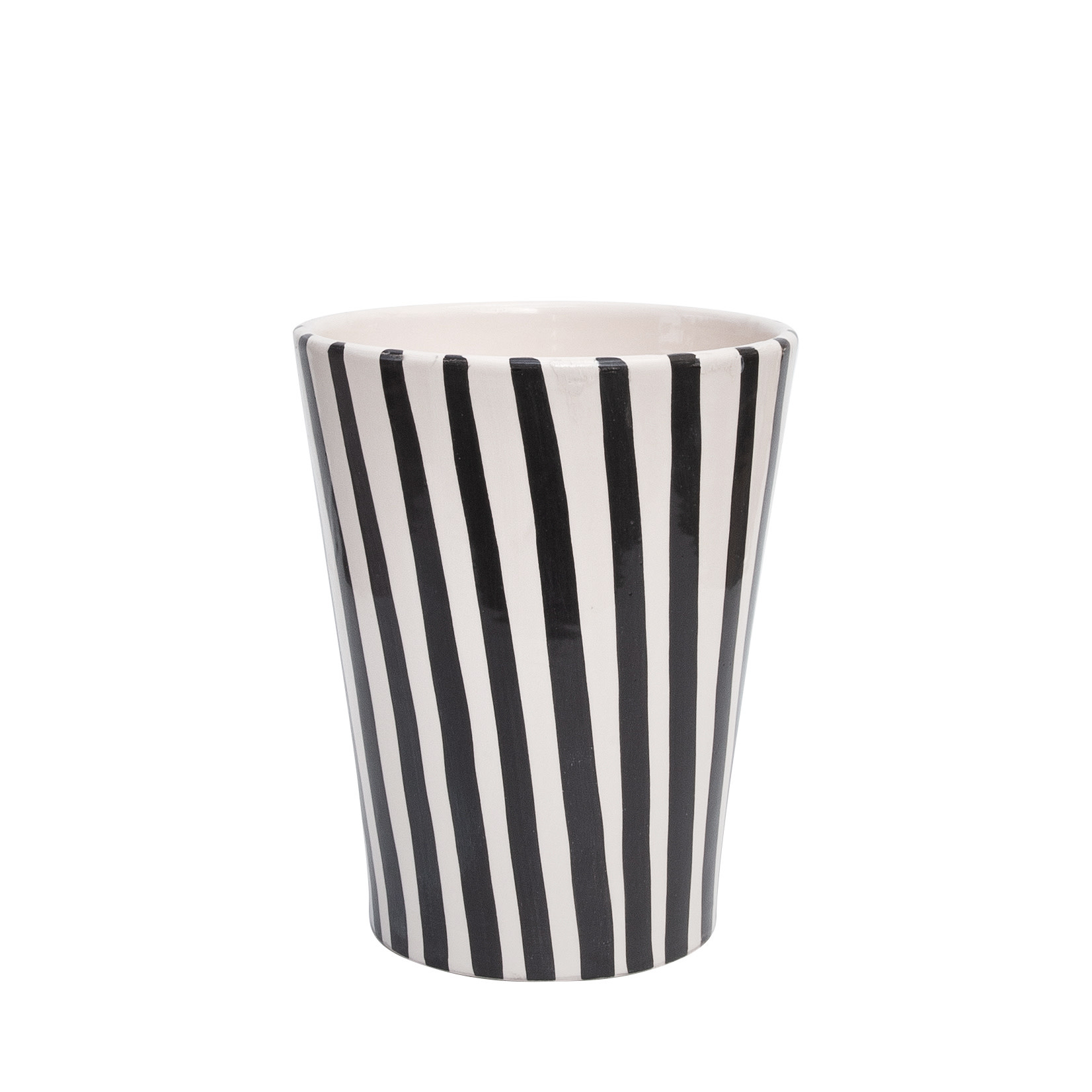 Belina Vase schwarz weiss gestreift 15x20cm