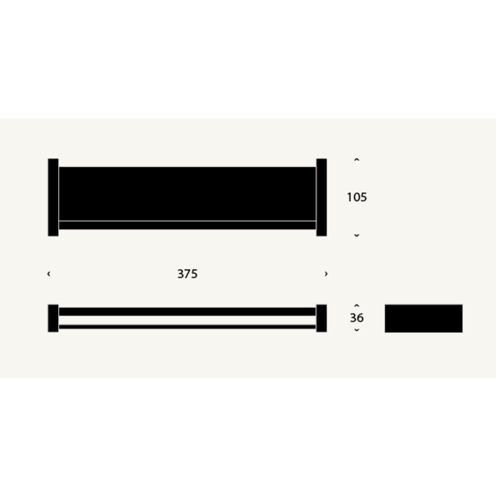 Duschablage B37.5xT10.5x3.6cm, schwarz gebürstet