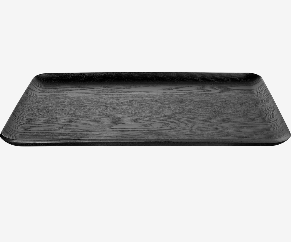 Tablett rechteckig 36x28cm Holz schwarz