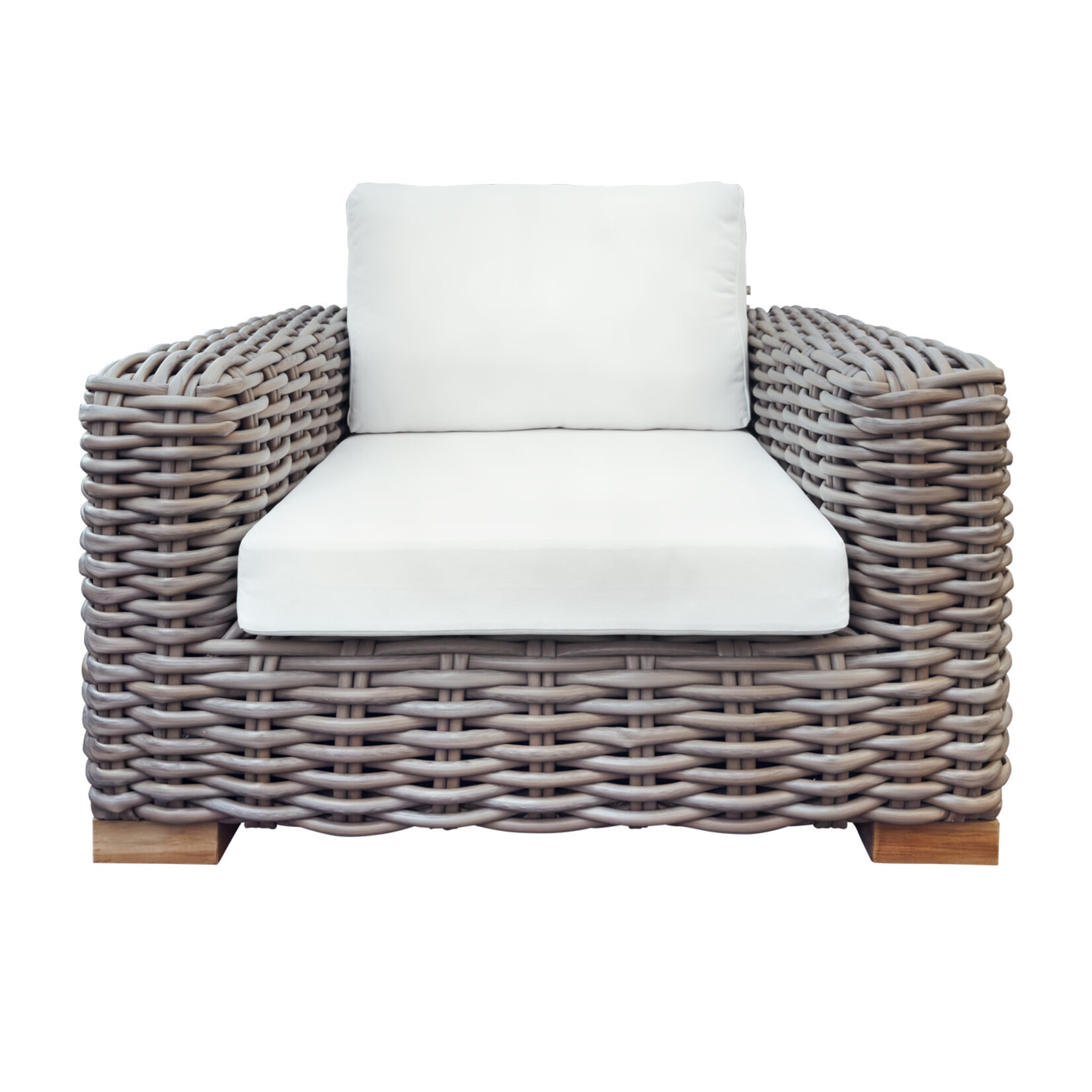 Lewiston Sessel grau, 113x99cm inkl. Kissen weiss