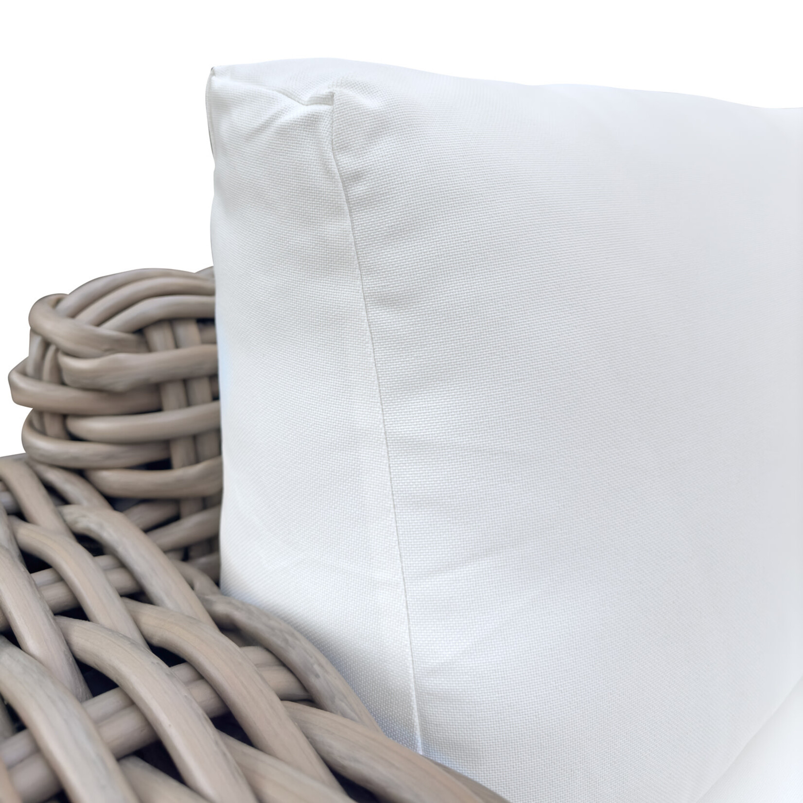 Lewiston Sessel grau, 113x99cm inkl. Kissen weiss