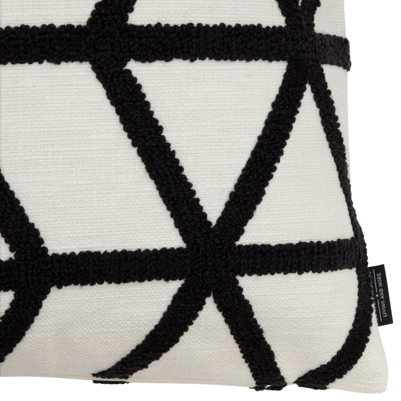 Dexter Kissen weiss/schwarz gemustert 60x60cm