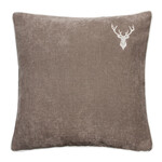 Romeo Kissen taupe mit kleinem Hirsch 55x55cm