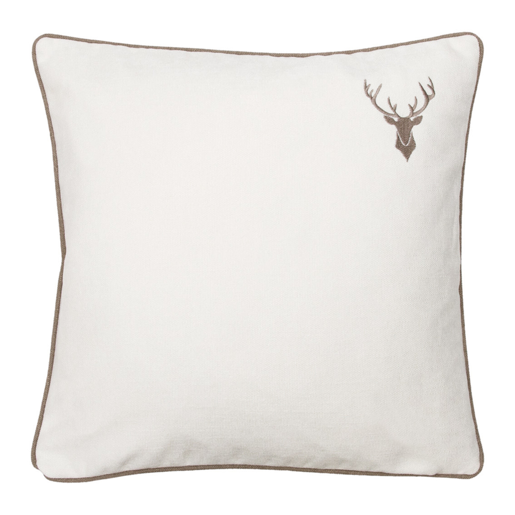 Romeo Kissen cream mit kleinem Hirsch 55x55cm
