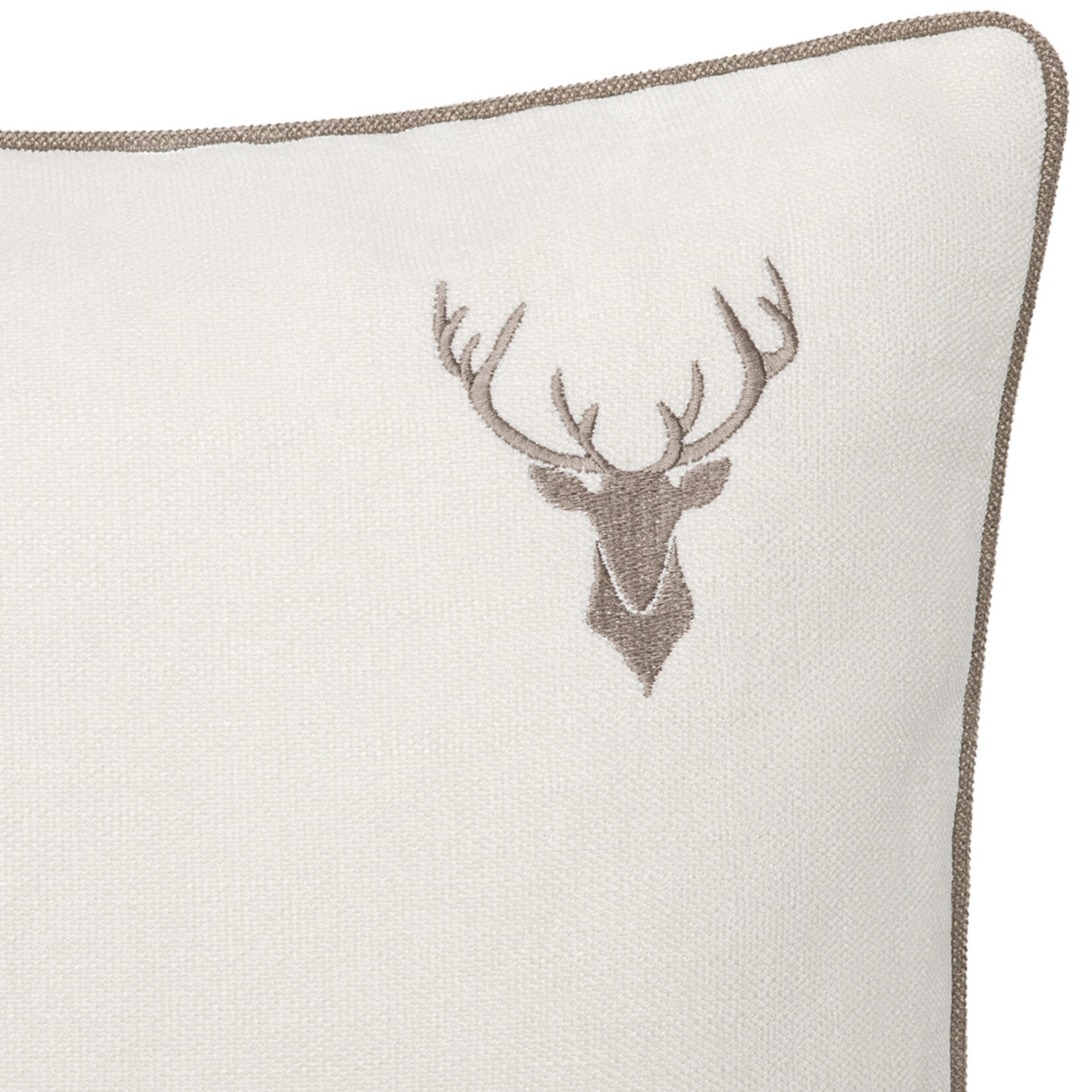 Romeo Kissen cream mit kleinem Hirsch 55x55cm