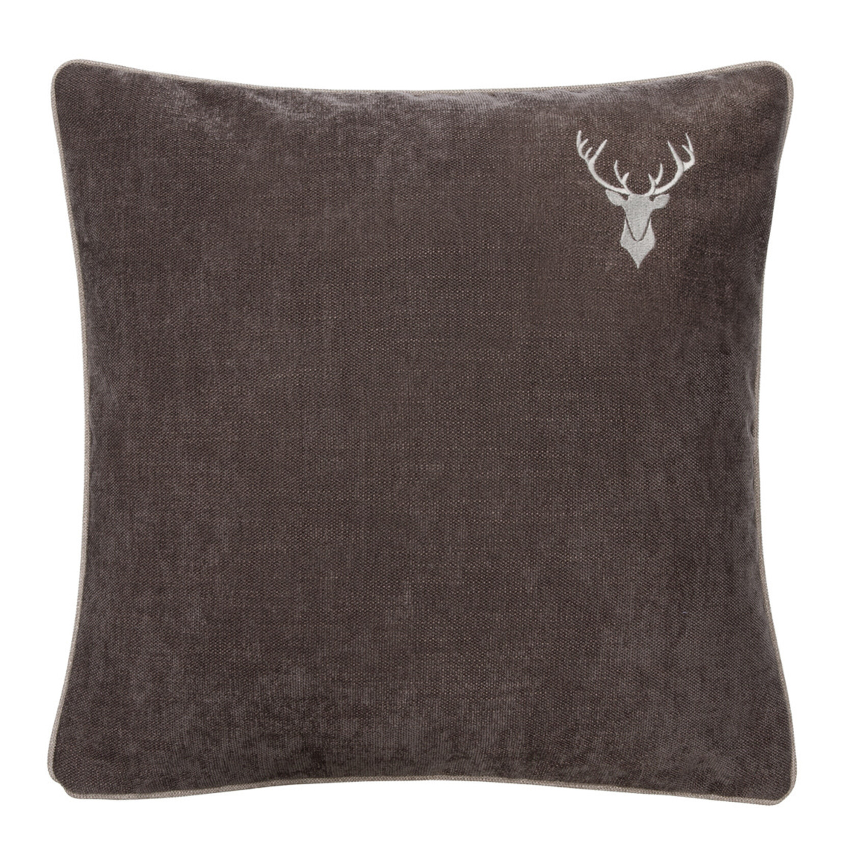 Romeo Kissen braun mit kleinem Hirsch 55x55cm