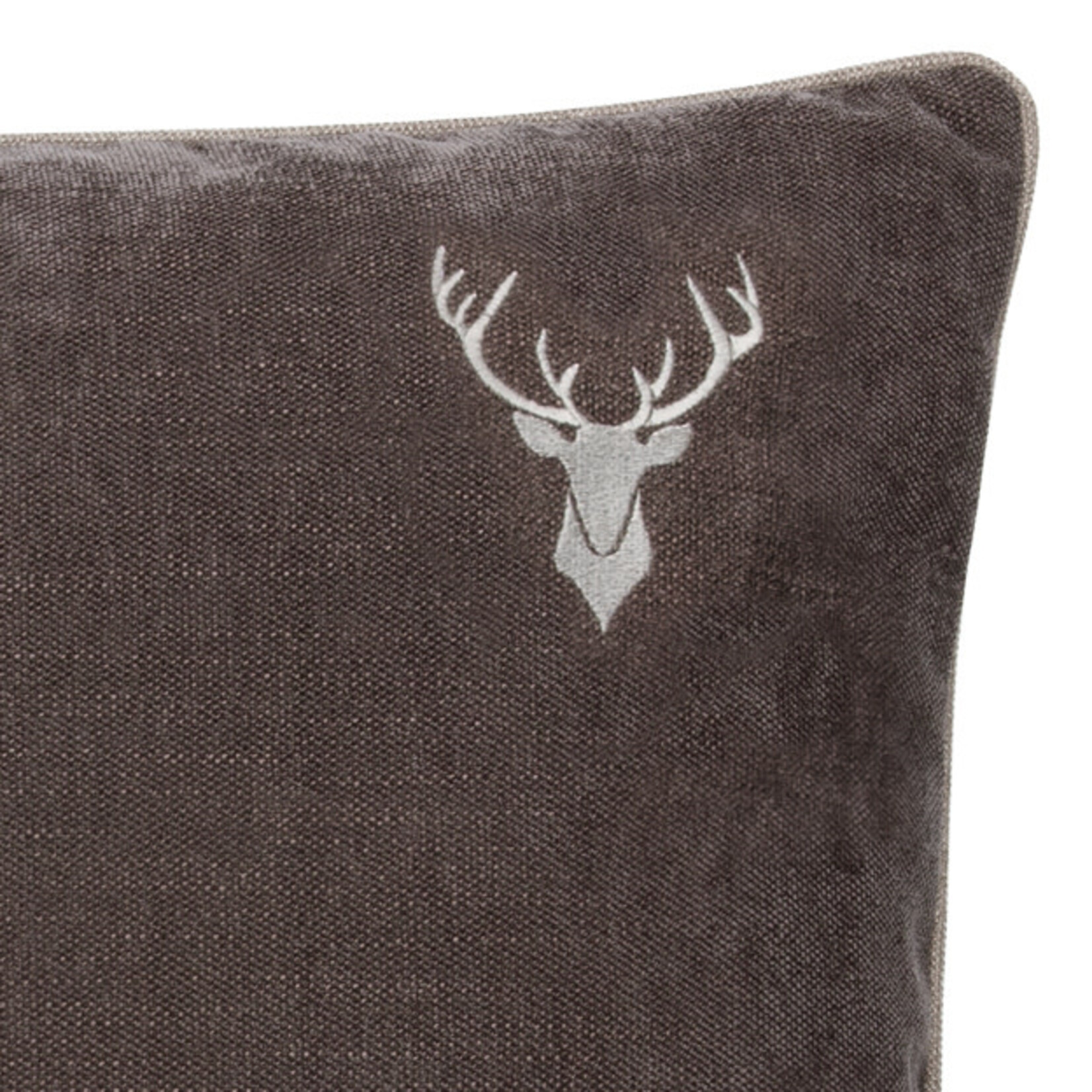 Romeo Kissen braun mit kleinem Hirsch 55x55cm