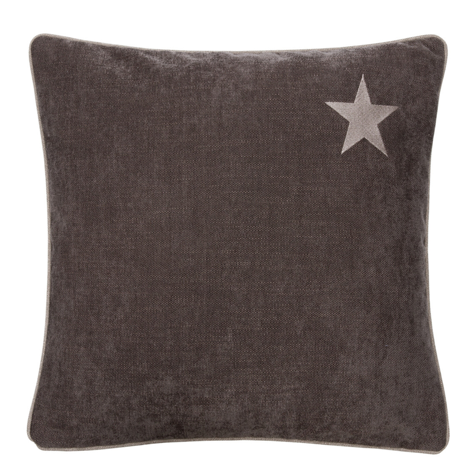 Romeo Kissen braun mit kleinem Stern 55x55cm