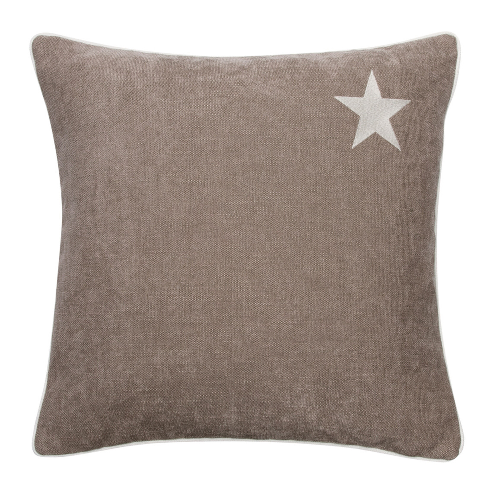 Romeo Kissen taupe mit kleinem Stern 55x55cm