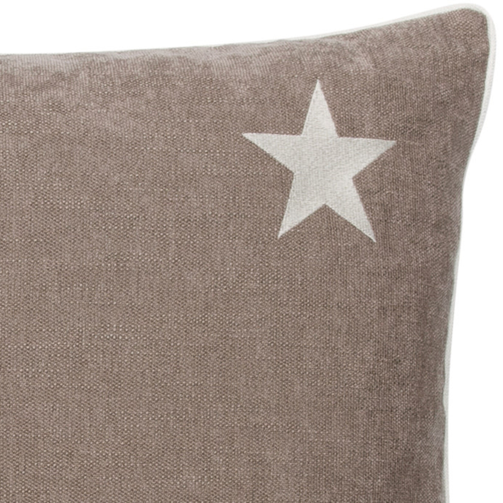 Romeo Kissen taupe mit kleinem Stern 55x55cm