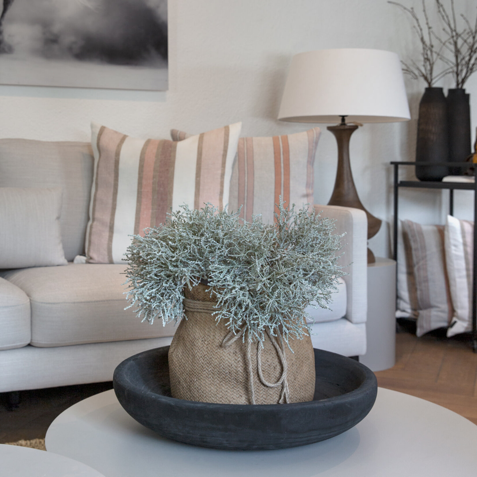 Kunstpflanze Silberdraht Busch ca 31cm