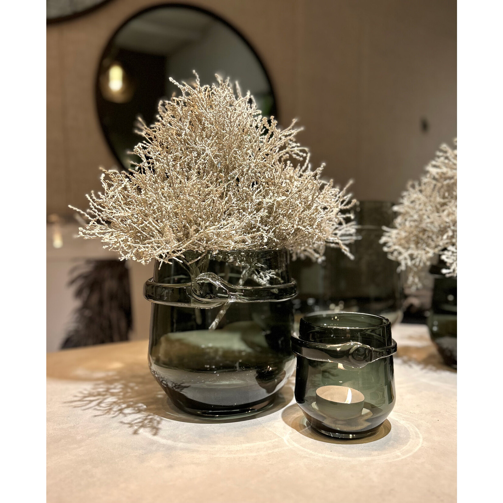 Kunstpflanze Silberdraht Busch ca 31cm